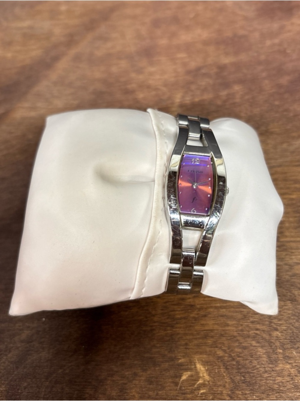 Fossil Silver Bracelet Watch with Purple Gradient Dial